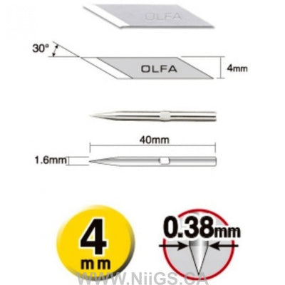 OLFA Multi-Purpose Art Blade for AK-5, 30/pk (KB-5/30B)