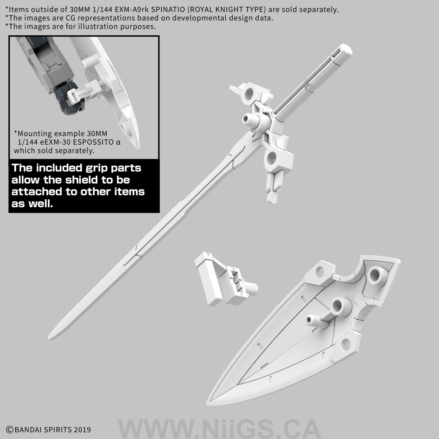 BANDAI Hobby 30MM 1/144 EXM-A9rk SPINATIO (ROYAL KNIGHT TYPE)