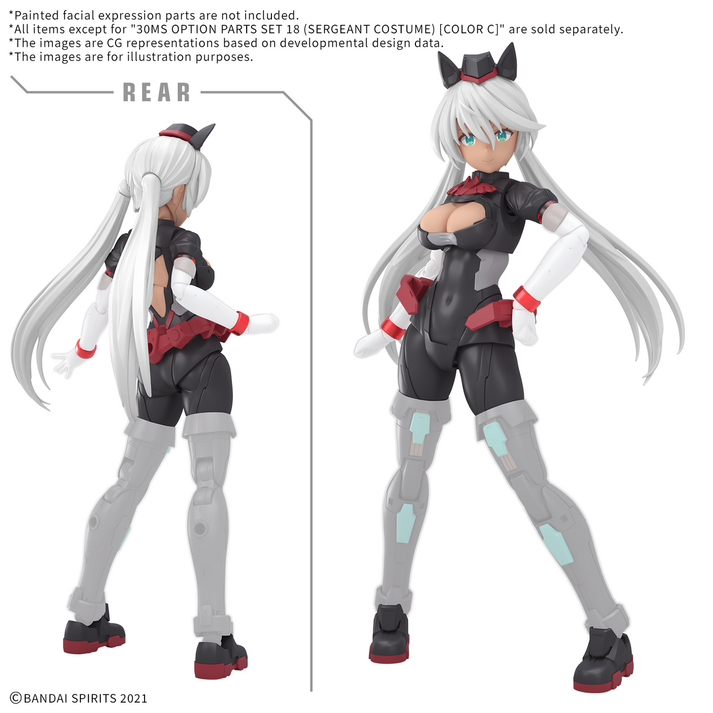 BANDAI HOBBY 30MS OPTION PARTS SET 18 (SERGEANT COSTUME) [COLOR C]