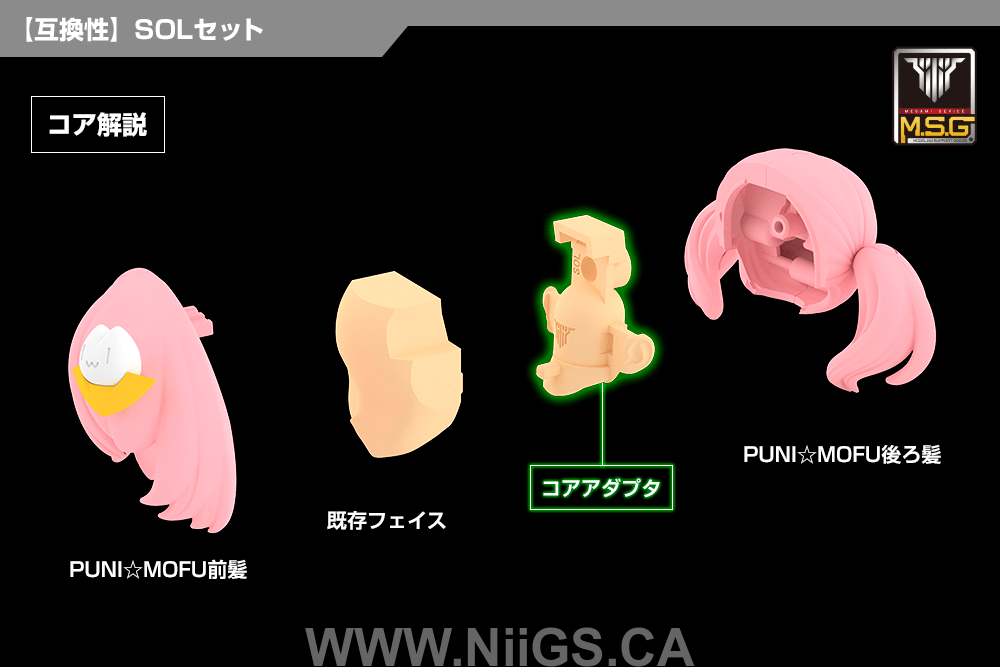 KOTOBUKIYA MEGAMI DEVICE M.S.G 05 FACE SET SOL SKIN