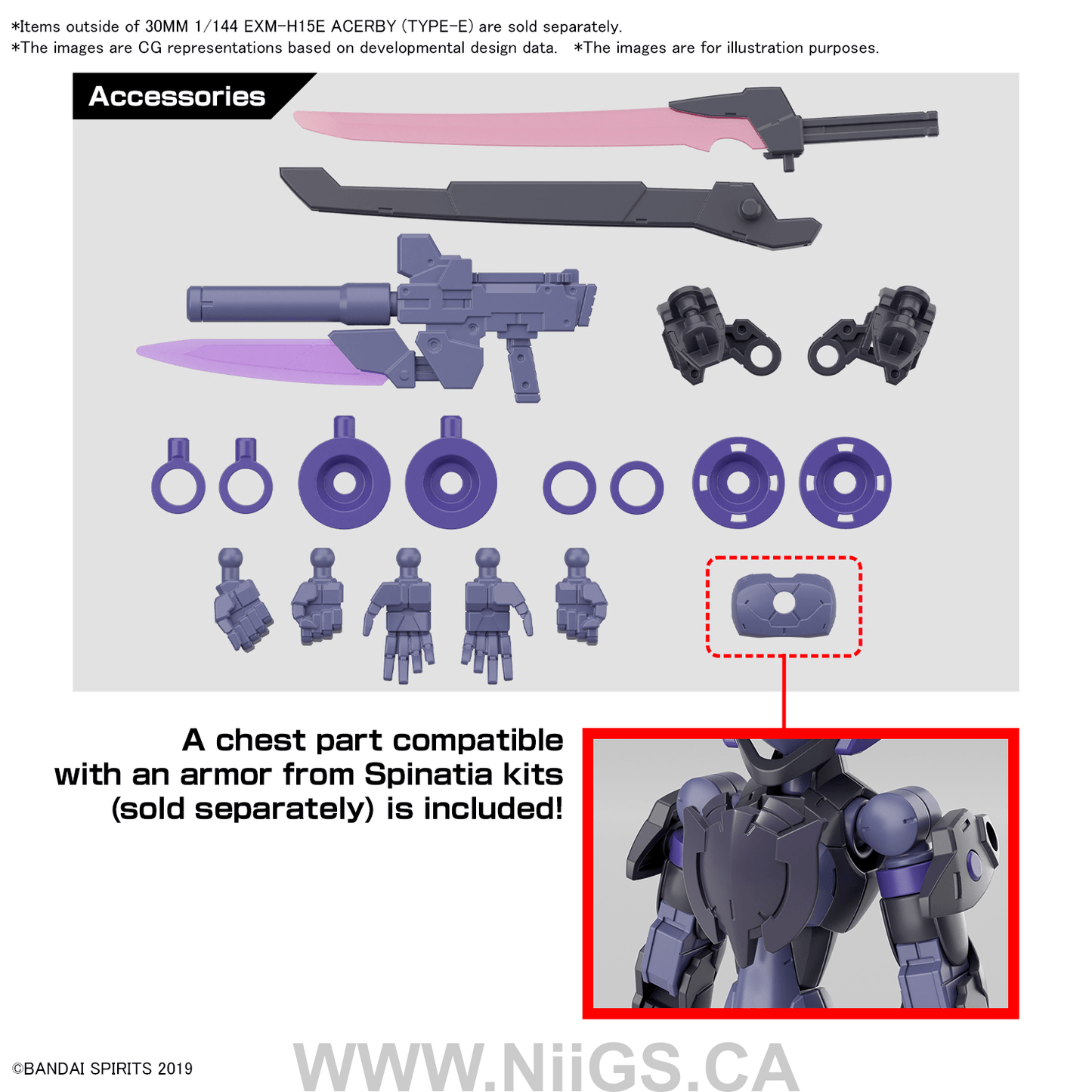 BANDAI Hobby 30MM 1/144 EXM-H15E ACERBY (TYPE-E)