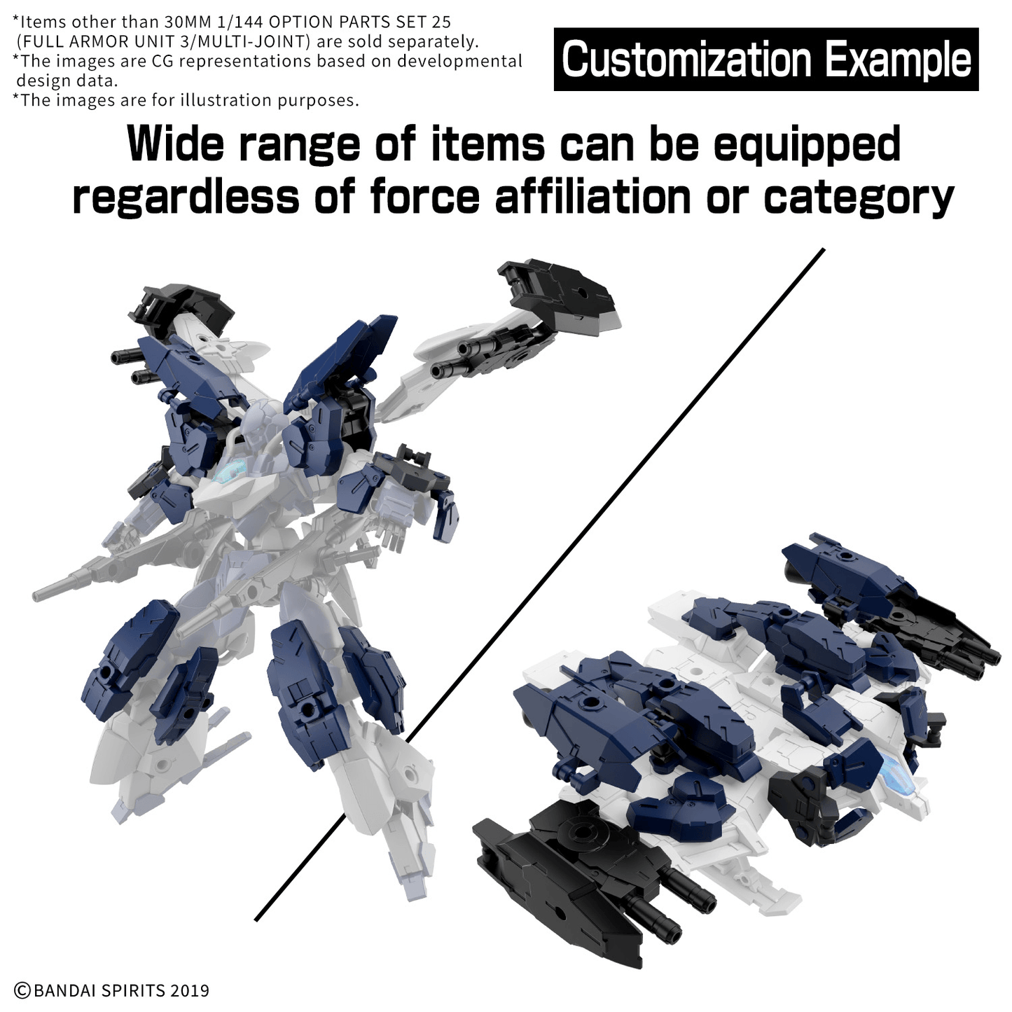 BANDAI HOBBY 30MM 1/144 OPTION PARTS SET 25 (FULL ARMOR UNIT 3/MULTI-JOINT)