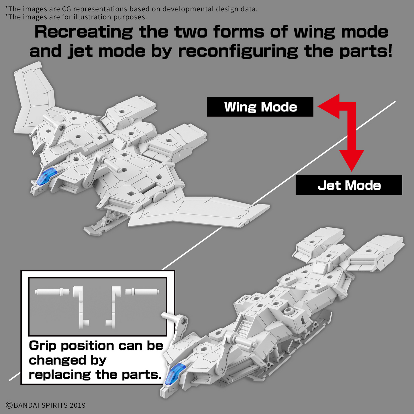 BANDAI Hobby 30MM 1/144 Extended Armament Vehicle (WING MOBILE Ver.)