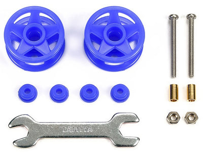 Tamiya 1/32 Mini 4WD Parts GP.532 Low Friction Plastic Double Rollers (Blue/19-19mm)