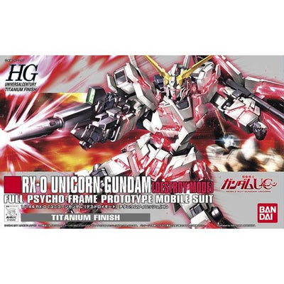 HGUC 1/144 #100 RX-0 Unicorn Gundam (Destroy Mode) Titanium Finish Ver