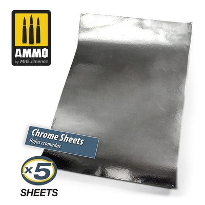 Ammo Mig Adhesive Chrome Sheets (280x195 mm)