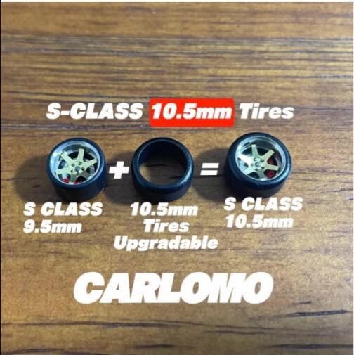 CARLOMO 1/64 10.5mm Tire set and Waterslide Decal