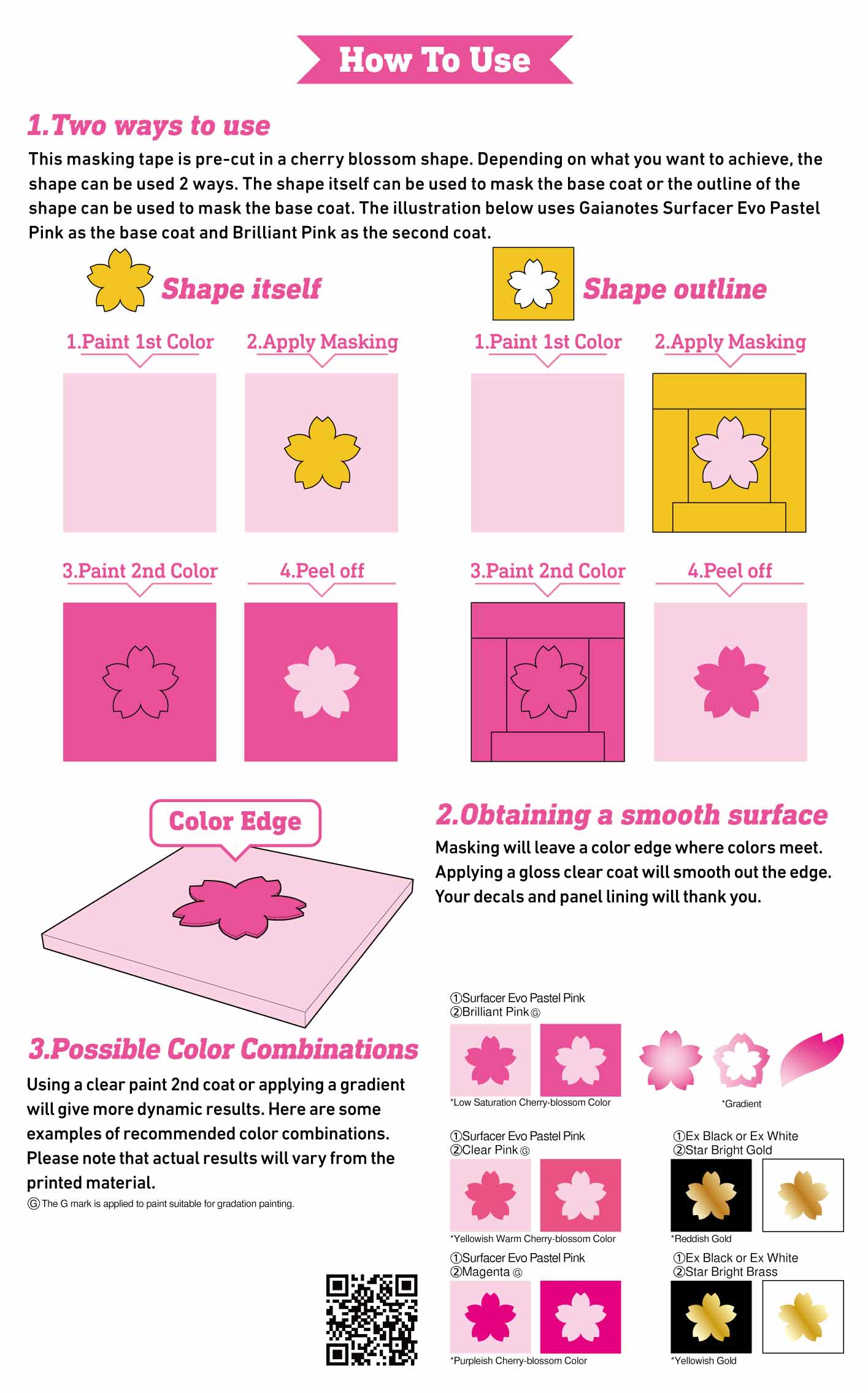 HiQ Parts Pre-cut Masking for Sakura Shape Painting (3pcs)