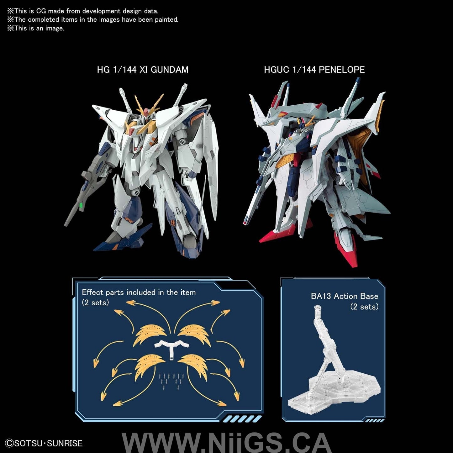HGUC 1/144 XI GUNDAM VS PENELOPE FUNNEL MISSILE EFFECT SET