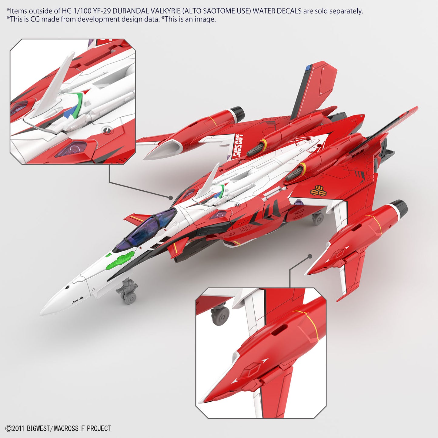 HG 1/100 YF-29 DURANDAL VALKYRIE (ALTO SAOTOME USE) WATER DECALS